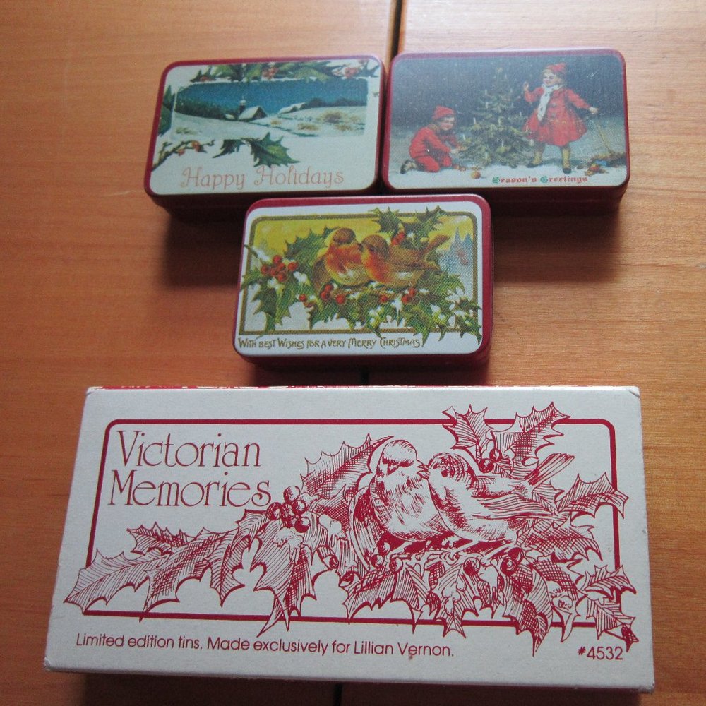 Set of 3 Lillian Vernon Victorian Memories Tins